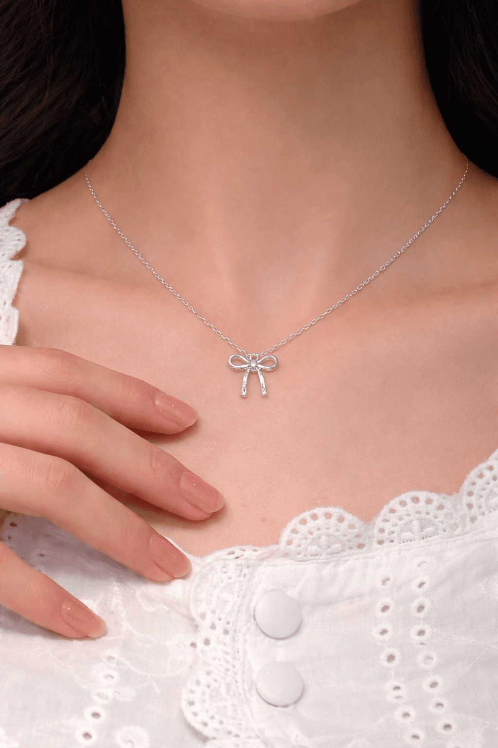 Petite Bow Sparkle Necklace