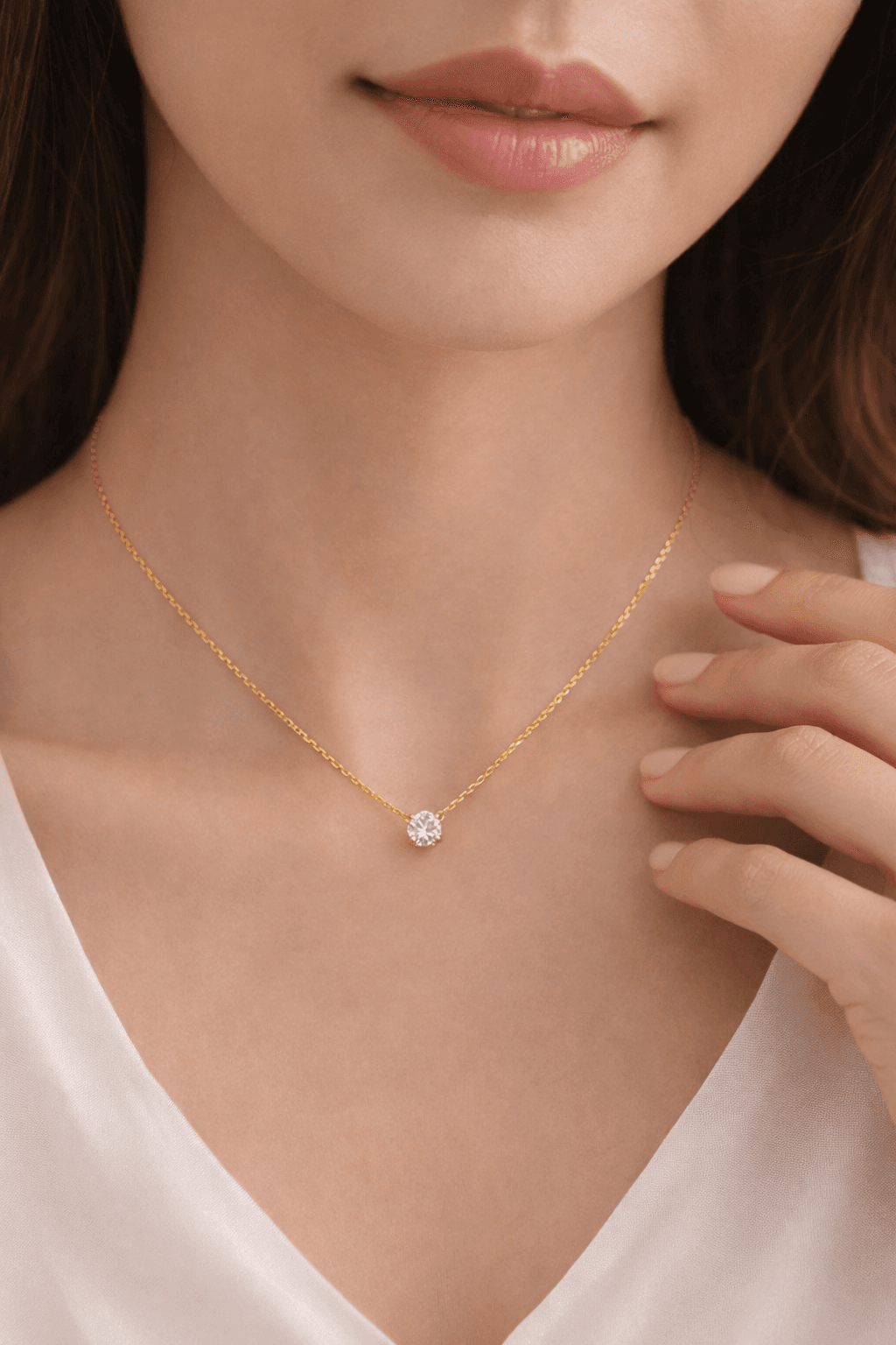 Classic Solitaire Glow Necklace - View 1
