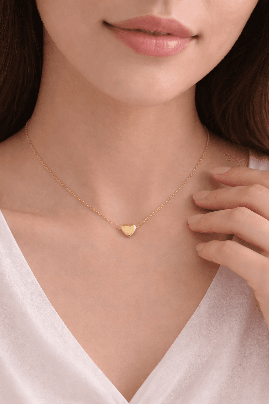 Golden Heart Charm Necklace - View 1