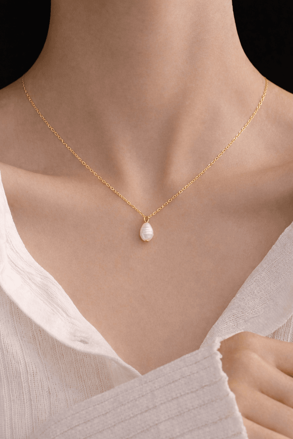 Pearl Drop Elegance Necklace - View 1