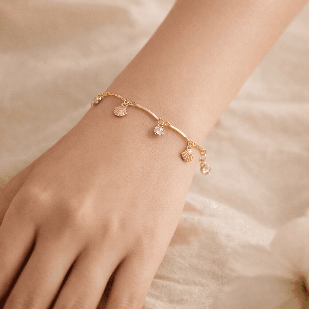Golden Shell Charm Bracelet