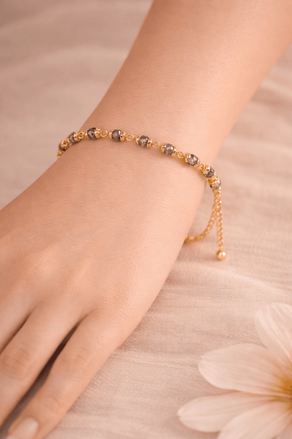 Smoky Bead Chain Bracelet