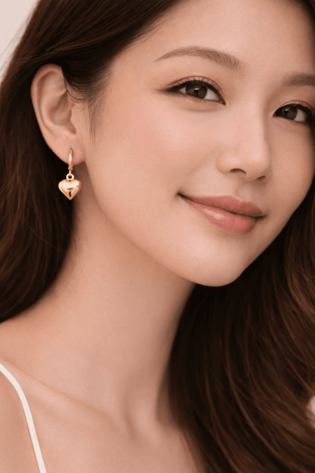 Golden Heart Drop Earrings