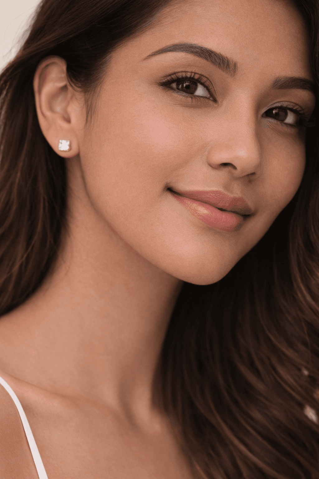 Square Crystal Stud Earrings - View 1