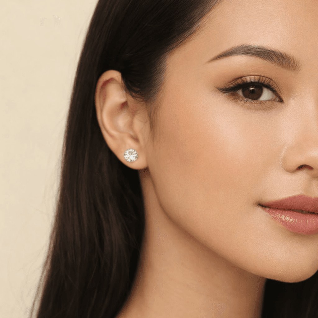 Classic Solitaire Stud Earrings - View 1
