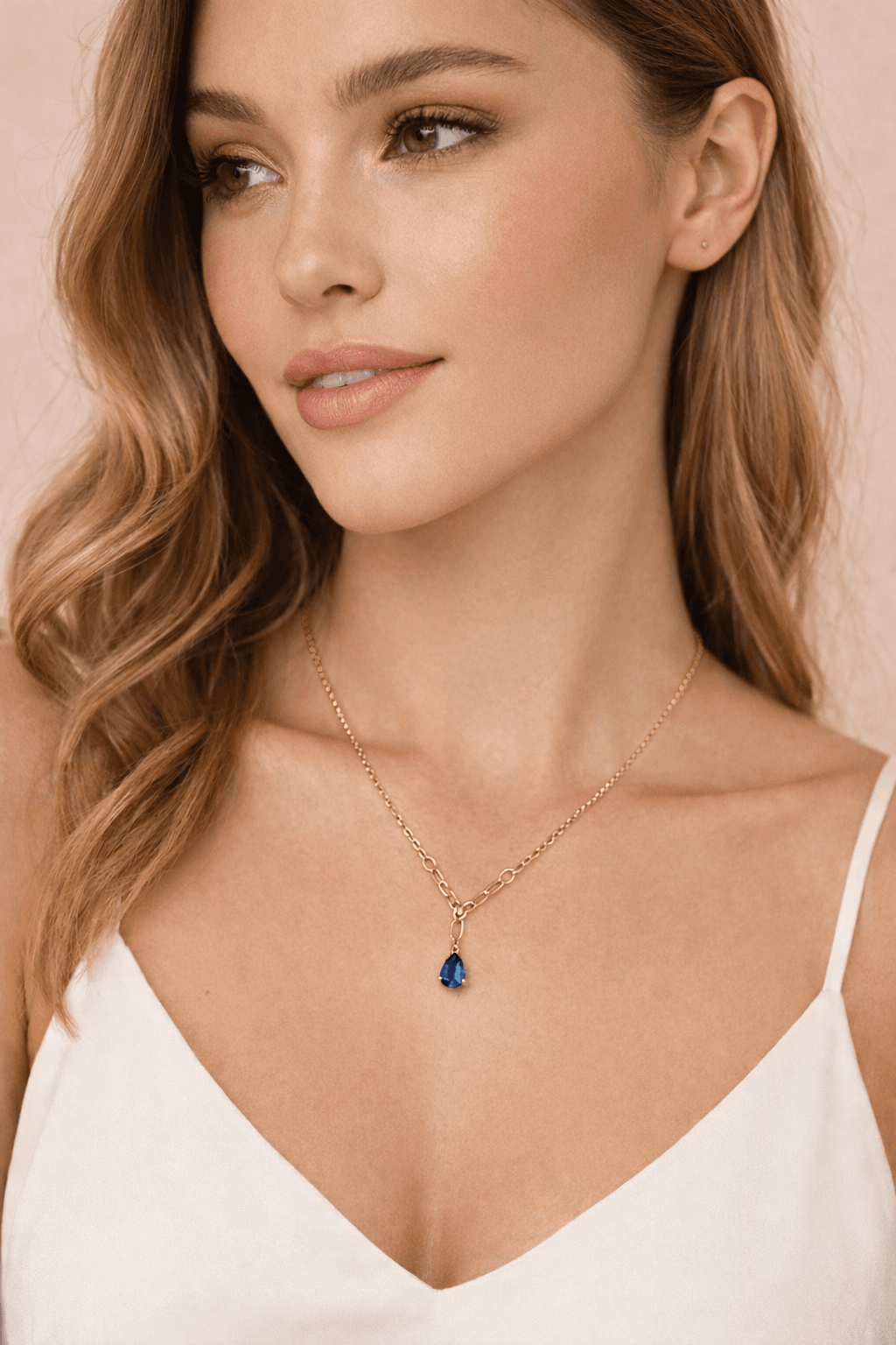 Sapphire Drop Luxe Necklace - View 1