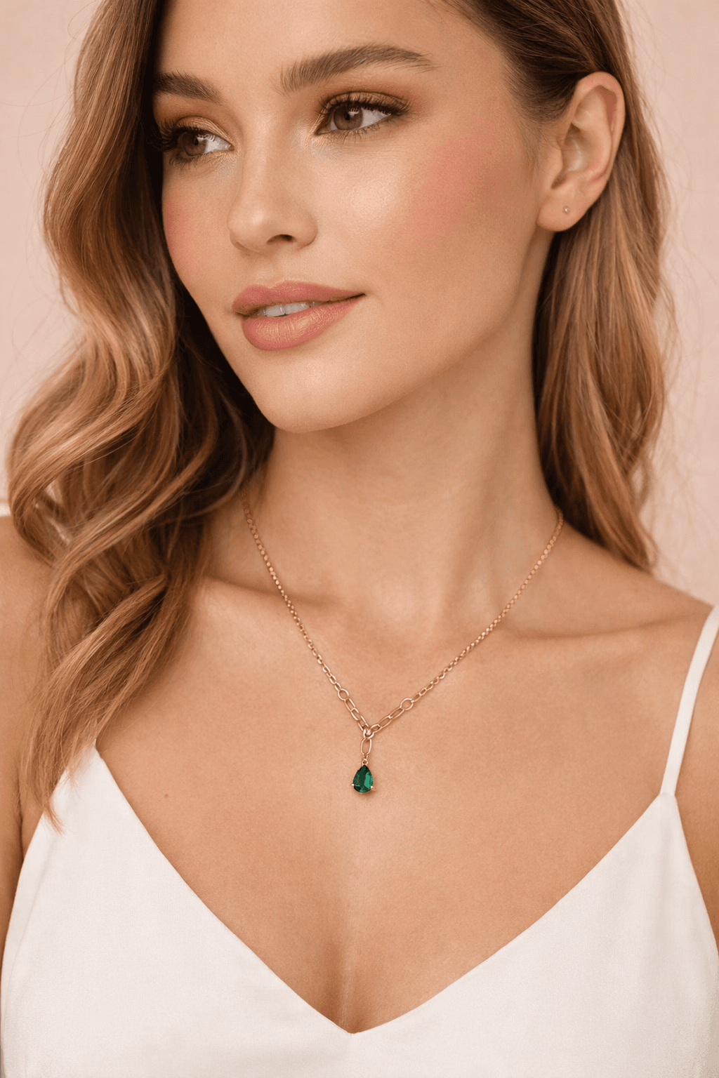 Emerald Drop Luxe Necklace - View 1
