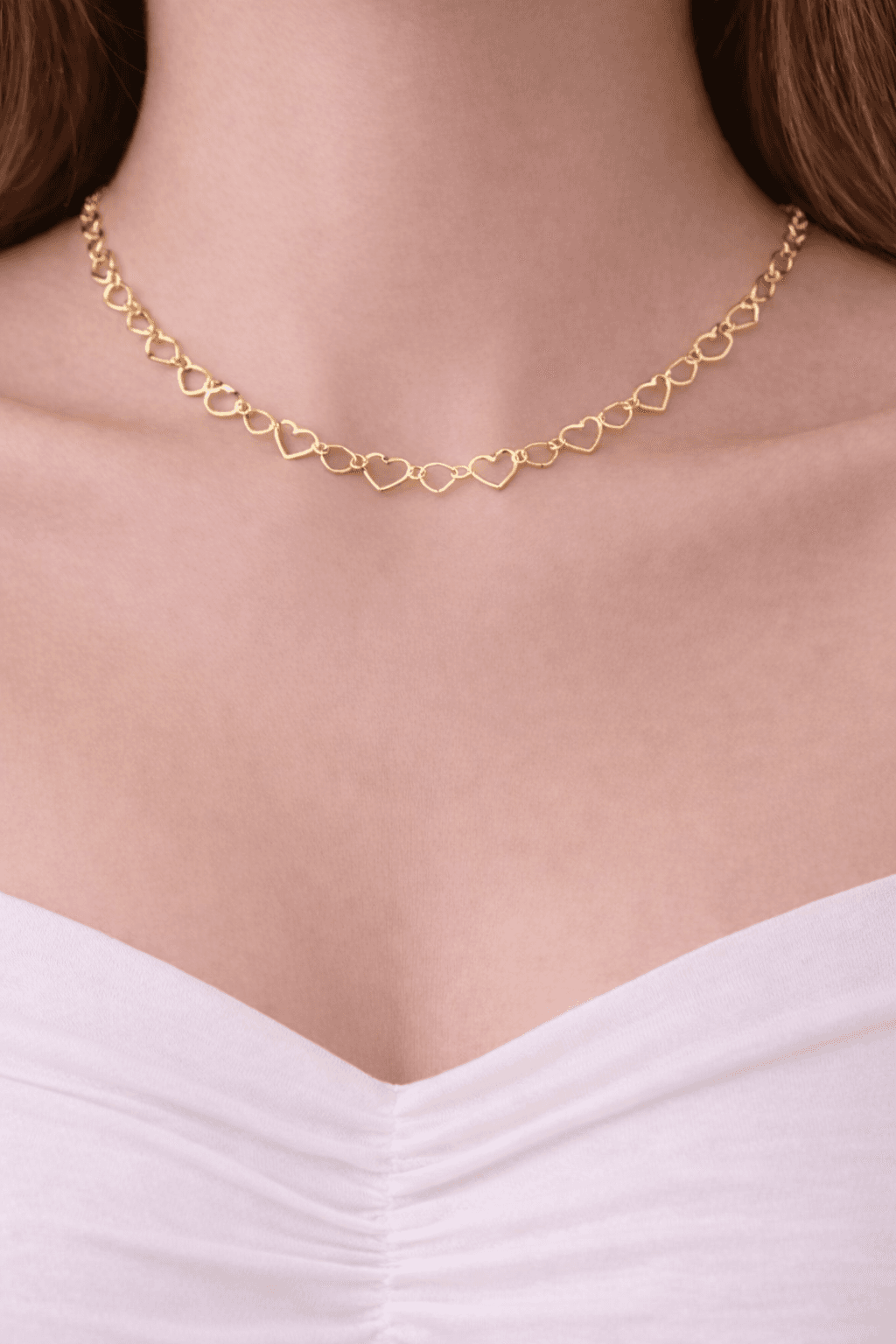 Golden Heart Charm Chain - View 1