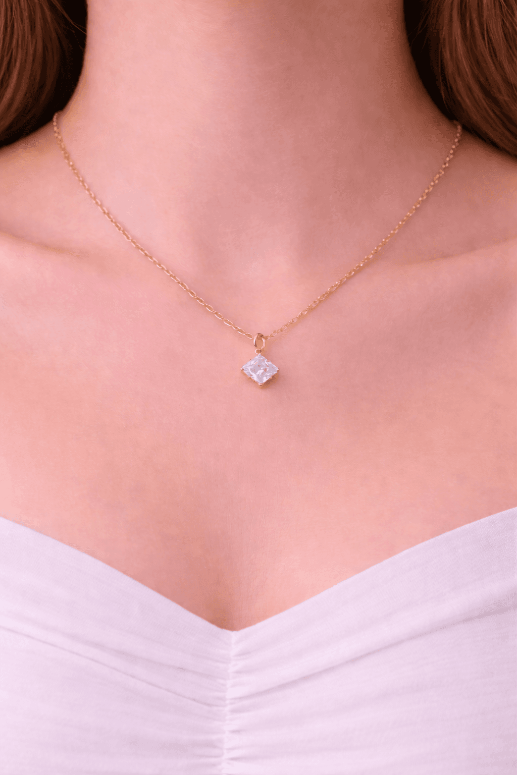 Petite Diamond Charm Necklace - View 1