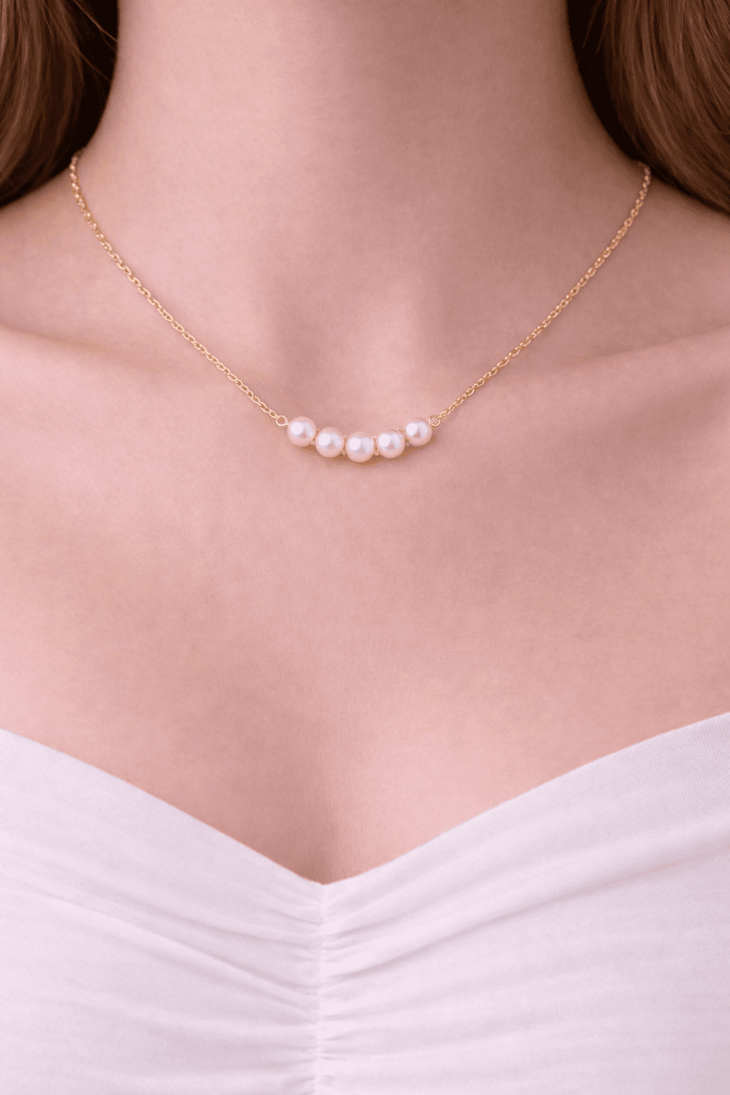 Golden Pearl Grace Necklace - View 1